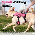rabbitgoo Escape Proof Dog Harness, Soft Padded Full Body Pet Harness, Reflective Adjustable No Pull Vest with Lift Handle and Leash Clip for Large Dogs Walking Hiking Training, L, Pink
