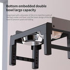PAKEWAY Elevated Dog Bowls, Spill Proof, Tiltable Dog Feeder with 1 Slow Feeder Bowl &1 Stainless Steel Bowl, 6 Height Adjustable Raised Dog Bowls Stand for Medium Large Dogs