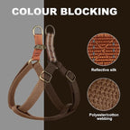 Didog Step in Dog Harness with Metal Buckles, Freedom Nylon Dog Halter Vests for Small Dogs Easy Walking Training(S:Chest 13-22", Brown)