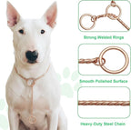 Dog P Snake Chain Chrome Plated Metal Dog Training Choke/Collar-Fully Guaranteed Against Rust Tarnish or Breakage-Recommended for Professional Training (Rose Gold, 5mm * 22")