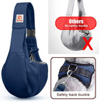 Tomkas Small Dog Sling Carrier - Zipper pocket & Adjustable strap - for 3 - 10 lbs pets(Dark Blue)