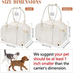 PetsHome Dog Carrier Purse, Pet Carrier, Foldable Waterproof Premium Leather Pet Travel Portable Bag for Cat and Small Dog Home & Outdoor Small Beige