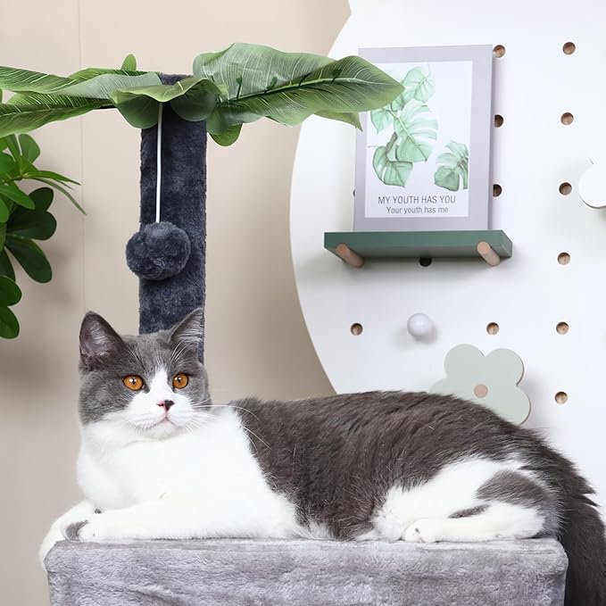 Cat Tree for Indoor Cats, Cat Tower with Scratching Post, Modern Activity House for Large Cats, Condo with Board, Kittens Cave