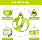 AMTOR Small Dog Harness with Leash Set, No Escape Easy Walk Puppy Harnesses for Training Walking, Step-in Reflective Soft Dogs Vest for XS S Medium Extra-Small Large Sized Dog(XXS Size,Green/White)