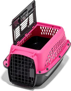 Petmate Dog Crates for Small Dogs & Cat Carriers, Two-Door Plastic Pet Kennel, Top & Front Loading, XS 19" For Dogs Up To 10 lb, Pink