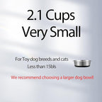 Stainless Steel Dog Bowls Set of 2, Anti Rust Metal & Non Slip Rubber Base, Heavy Duty Large Feeding Dishes, Food Grade BPA Free, Food and Water Bowl for Small Dogs (17oz, 2.1cup)