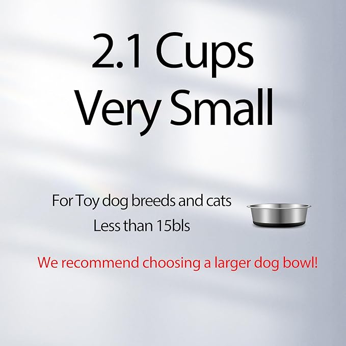 Stainless Steel Dog Bowls Set of 2, Anti Rust Metal & Non Slip Rubber Base, Heavy Duty Large Feeding Dishes, Food Grade BPA Free, Food and Water Bowl for Large Dogs (88oz, 11cup)