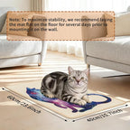 Sisal Cat Scratcher Mat Cat Wall Scratcher for Indoor Scratch Pad Wall Mounted Scratching Post to Protect Couch Carpet Furniture 23.6"x15.7" (Purple Butterfly Cat)