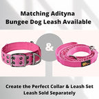 ADITYNA Heavy Duty Dog Collar for Medium Dogs - Reflective Pink Girl Collar with Handle for Training, and Walking - Wide, Thick, Tactical, Soft Neoprene Padded