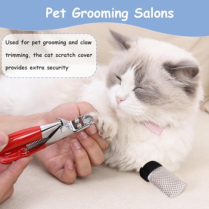 4Pcs Cat Boots, Cat Mittens to Prevent Scratching, Adjustable Mesh Cats Claw Protectors Non-Slip Breathablesuitable for Pet Bathing, Cutting Nails, Injecting(M,Gray)
