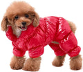 AOFITEE Dog Coat, Dog Winter Jacket, Fullbody Dogs Winter Coat Snowsuit, Waterproof Pet Puffer Jacket Snow Suit with Legs, Pet Fleece Vest, Cold Weather Coats for Small Dogs, Christmas Red L