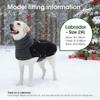 ASENKU Dog Coat, Dog Winter Jackets with Fleece Turtleneck, Windproof, Reflective Pet Snow Jacket for Cold Weather, Coats for Large Dogs, Black, XL