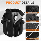 Dog Winter Coat Reflective Water-Resistant Jacket, Fleece Lined Windproof Puppy Coat with Back Zipper & D-Ring, Cold Weather Dog Coats for Small Medium Dogs (XXL, Black)