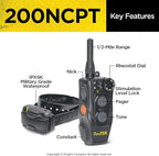 Dogtra 200NCPT Electronic Dog Training Collar with Remote for Small Dogs to Large Dogs - 2640 ft Range, Vibration, Tone, 100 Stimulation Levels, Safety Lock, Waterproof, Rechargeable, PetsTEK Edition