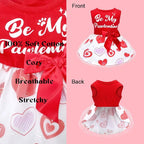 Dog Valentines Day Clothes Be My Pawlentine Dog Valentines Outfit Red Tulle Pet Dress with Bowknot for Small Medium Large Dogs Cat Girl