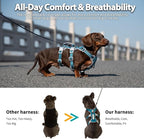 Huntboo Escape Proof Dog Harness, Escape Artist Harness, Fully Reflective Harness with Padded Handle, Breathable, Durable, Adjustable Vest for Small Dogs Walking, Training, and Running Gear (Teal,S)