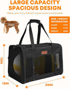 Large Cat Dog Carrier for Pet Up to 20 Lb - 20×13×13 in, Top & Side Entry, Foldable, Soft-Sided Pet Carrier with Ventilated Anti-Scratch Mesh & Car Seat Buckle for Car, Travel and Vet – Black
