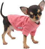 LOPHIPETS 100% Cotton Dog Tee Shirt for Small Dogs Teacup Chihuahua Yorkie Puppy Clothes-Pink/XS