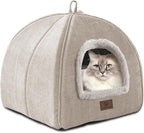 WINDRACING Cat Bed for Indoor Cats - Cat Cave Cat House Cats Tent with Removable Washable Cushioned Pillow, Soft and Self Kitten beds