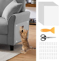 20 PCS Anti-Cat Scratch Furniture Protector with Pins, Designed for Leather Furniture, Anti Scratch Cat Couch Protector from Cats Claws with Scissors and Scraper, Cats Scratch Deterrent for Furnitures