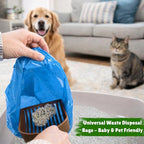 Baby Disposable Diaper Sacks (500 ct.) Fresh Baby Powder Scented Bulk Easy-Tie Diaper Sacks Nursery Trash Bags Dog Poop Bags Cat Litter Waste Bags Sanitary Pads Disposal Bags (500 Bags, Blue)