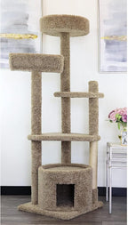 Maykoosh Large Cat Tree for Multiple Cats Sturdy Cat Penthouse with Scratching Posts Beige Brown/28 D x 30" W x 64" H