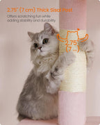 Feandrea Cat Tree, 33.1-Inch Cat Tower, Plush Condo for Large Cats up to 16 lb, Large Perch, 2 Caves, Scratching Post, Jelly Pink UPCT061P01