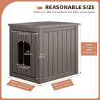 Fancyango Outdoor & Indoor Dog House for Weatherproof and Stylish Furniture, Dog House Outdoor, Multi - Use for Small and Medium Dogs (Grey, 17.7" L × 22.8" W × 21.7" H)