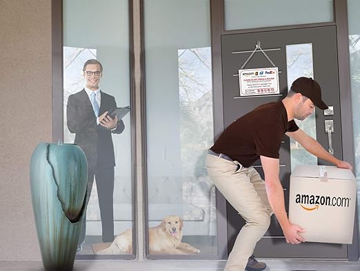 Leave Package Sign - Do Not Knock or Ring Doorbell, Dog Will Bark, 6" x 9" No Rust & Waterproof PVC, Will Not Scratch Hang Sign by SPRYZZLE