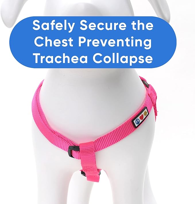 Pawtitas Solid Step-in Dog Harness – Adjustable No-Pull Vest for Puppies to Seniors, Safe & Comfortable L Pink