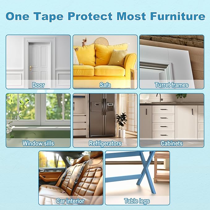 Cat Scratch Furniture Protector, 11.8"x196.8" Couch Protector from Cat Claws Cat Scratch Deterrent Furniture Protectors, Single-Sided Sticky Clear Cat Scratch Protector for Furniture Door Walls