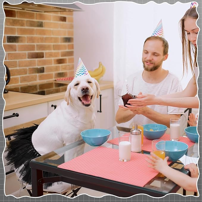 Dog Tutu Tulle Tutu for Dogs Small Large Medium Puppy Dress Ballerina Costume Skirt for Holiday Puppy Cats Bunny Pet Outfit Birthday Wedding Party Photo Prop Supplies(Black)