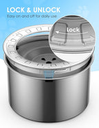 2.6 Gallon Large Dog Water Bowl No Spill,【Anti Digging Lid & Rubber Bottom】 Spill Proof Dog Bowl, Anti Splash Mess Dripless Slow Drinking Stainless Steel Water for Sloppy Messy Drinkers Car