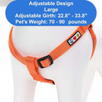 Pawtitas Solid Step-in Dog Harness – Adjustable No-Pull Vest for Puppies to Seniors, Safe & Comfortable L Orange