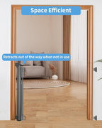 Retractable Baby Gate for Doorways and Stairs, Mesh Safety Gate for Pet, Indoor & Outdoor Use, One-Hand Operation, Easy Installation, 33.6" Tall, Expands to 55" Wide（Grey,33.6"x55"