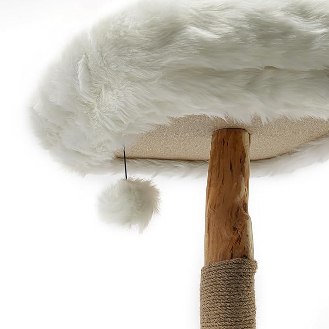 Large Cat Tree,Cat Tower,Cat Scratching Post with Curved Perch,Cozy Cats Condo Removable Activity Tree,Sisal Scratching Post for Kittens and Large Cats (White)