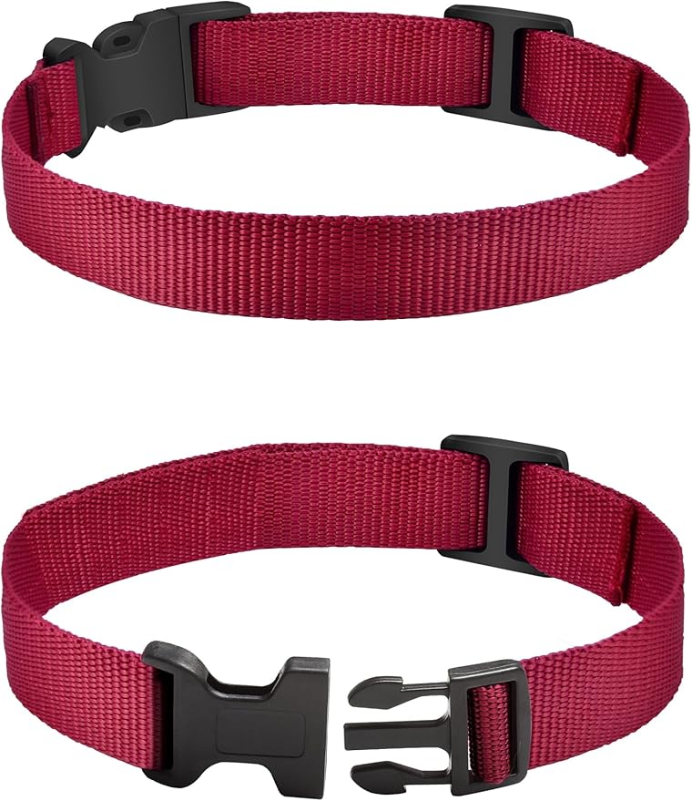 PetJoy Replacement Collar Strap for Bark and Shock Collars, 8-27 Inches Adjustable E-Collar (2-Pack Blue & Red)