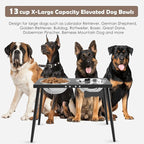 Metal Elevated Dog Bowls, 17in Tall Raised Dog Bowl Stand, Dogs Raised Stand with 3000ml Stainless Steel Bowls and Sprill Proof Mat for Extra Large Breeds