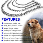Dog Chain Collars 304 Stainless Steel Metal Chew Proof Dog Necklace Anti Winding Dog Leash Extension Lead for Small Medium Large Dogs Training and Walking. (Medium：23in x 3mm(Neck max 20in))