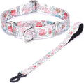 Martingale Collar and Leash Set, Premium No Slip Martingale Collar for Dogs Medium Large, Girl Dog Collars Training (NO21, M)