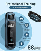 ABBIDOT Shock Collar for Dogs, 3300 FT Dog Training Collar with Remote, IPX7 Waterproof with 4 Training Modes, Rechargeable E-Collar for All Breeds (15-120 lbs) (Navy Blue, 2 Collars)