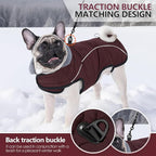 Dog Coats for Medium Large Dogs, Winter Puffer Jacket Waterproof, Warm Fleece Dog Vest with D-Ring, Drawstring & 2 Hidden Elastic Bands, Quilting Large Pet Warm Jackets for Cold Weather