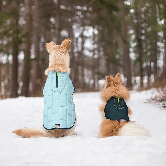 Kurgo Loft Dog Jacket - Reversible Cozy Coat for Outdoor Adventures - Water Resistant - Athletic Fit - Machine Washable Fabric - Reflective Dog Gear - X-Small - Ink Blue
