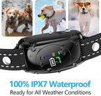No Shock Bark Collar for Large & Medium Dogs - Safe & Humane Dog Bark Collar with Beep & Vibration 7 Adjustable Sensitivity Levels, IPX7 Waterproof Dog Training Collar Indoor Outdoor Use