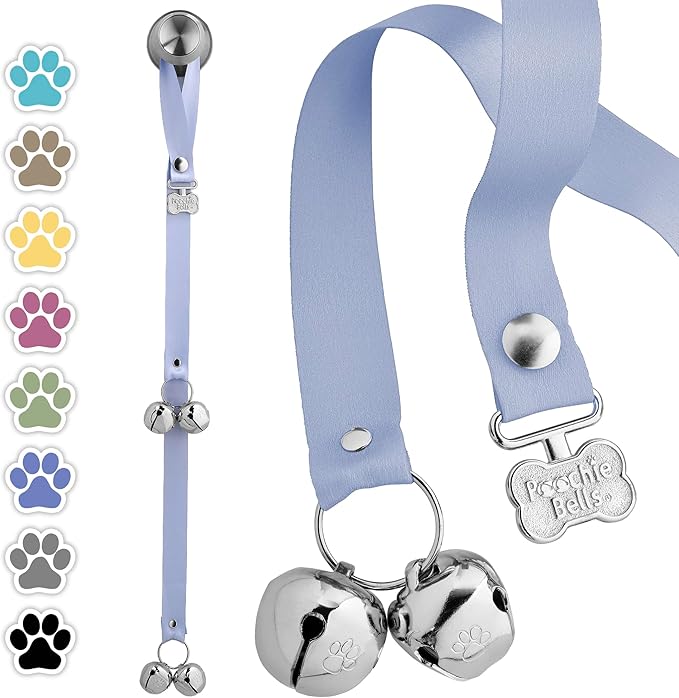 PoochieBells Dog Door Bells for Potty Training, Quick & Easy Puppy Potty Training Method Included, Handcrafted in USA with Loud, Paw-Safe Bells, Wisteria