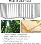ZJSF Freestanding Indoor Dog Gate for House Foldable Wood Grey Puppy Gate for Doorways Pet Gate for Stairs Extra Wide Pet Fence 24" Height 4 Panels