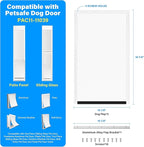 2 Pack Large Dog Door Replacement Flaps and 1 Metal Bracket with Screws, Compatible with Petsafe Freedom Doggie Doors, PAC11-11039 10 1/8" X 16 7/8" Magnetic Closure,Flexible (Frosted Transparent)