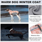 BEAUTYZOO Dog Winter Coat with Harness Built in, Reflective Plaid Puffer Vest Waterproof for X-Small Dogs, Fleece Warm Puppy Zipped Jacket with D Ring, Pet Cold Weather Sweater Clothes, Brown XS