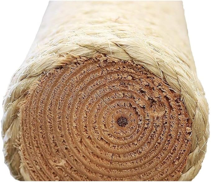 Maykoosh French Flair Elevated Cat Scratch Post with Cat Bed, Compact and Stylish Elevated Cat Bed with Plush Carpet and Sisal Scratching Post, Perfect for Sleep and Play Light Tan