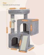 PAWZ Road 30 Inches All-in-One Cat Tree Bundle with Long Plush Cat Tunnel Bed